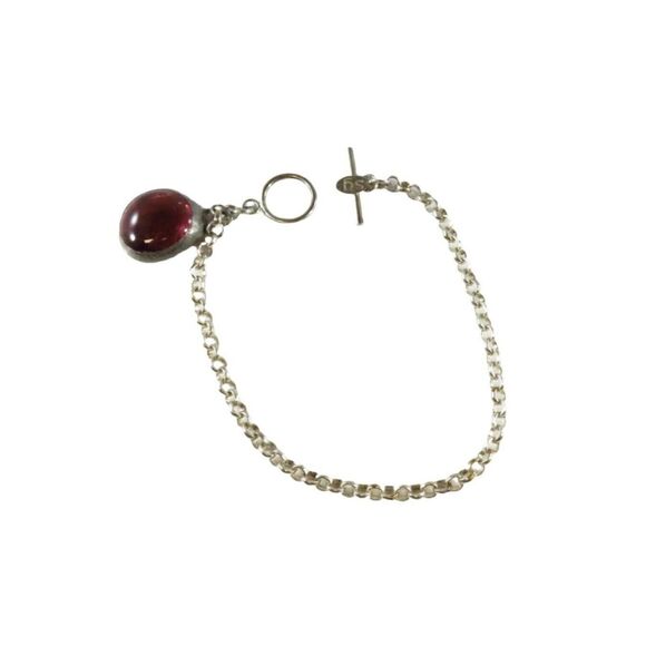 8" Sterling Silver SG Toggle Link Bracelet Rolo Link Charm Bracelet - Picture 1 of 13